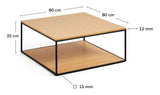 Yoana Coffee Table 80x80, Oak Veneer