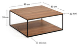 Yoana Coffee Table 80x80, Walnut Definer