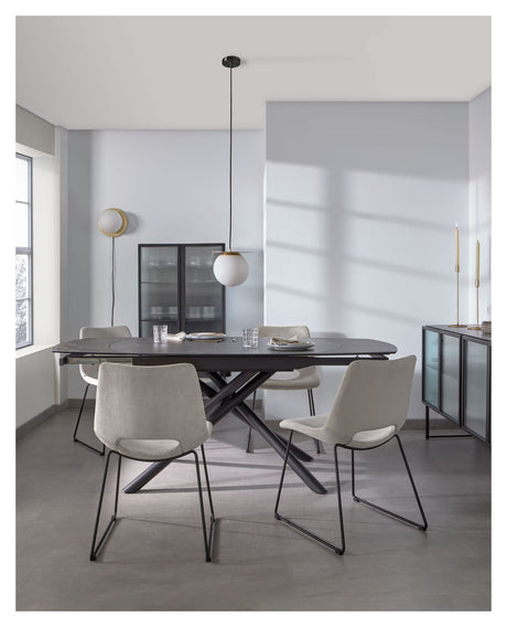 Yodalia Dining Table Grey, 130/190x100