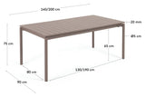 Zaltana Garden Table With Extension, 140/200x90, Mat Brown Aluminium