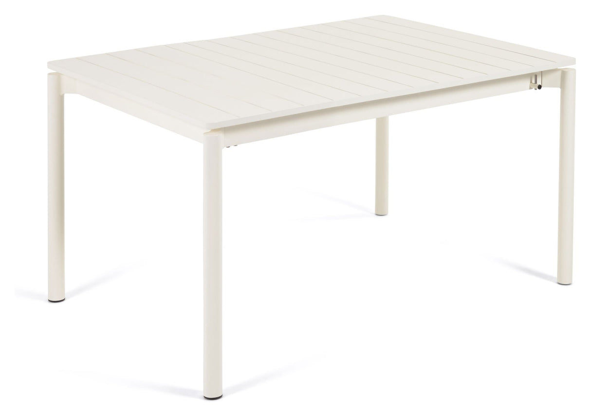 Zaltana Garden Table With Extension, 140/200x90, Mat White Aluminium