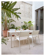 Zaltana Garden Table With Extension, 140/200x90, Mat White Aluminium