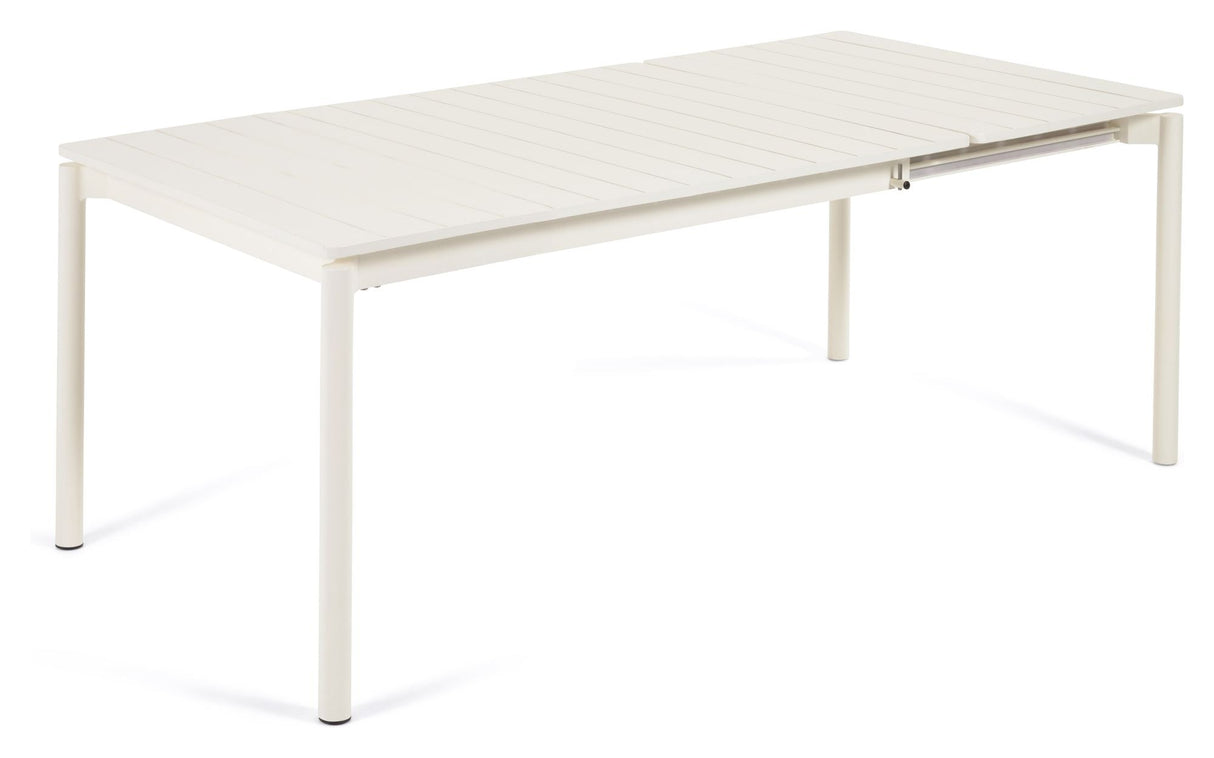 Zaltana Garden Table With Extension, 140/200x90, Mat White Aluminium