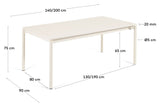 Zaltana Garden Table With Extension, 140/200x90, Mat White Aluminium