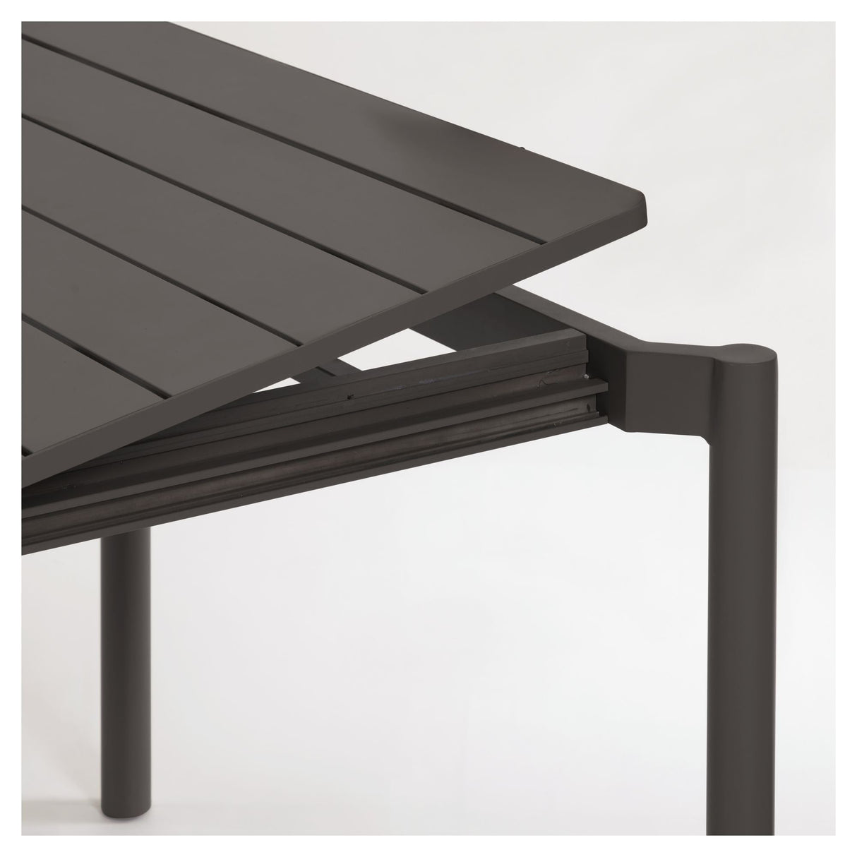 Zaltana Garden Table With Extension, 140/200x90, Mat Black Aluminium