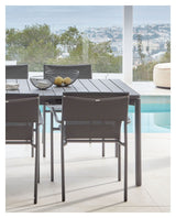 Zaltana Garden Table With Extension, 140/200x90, Mat Black Aluminium