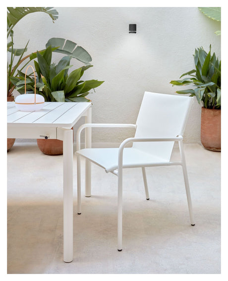 Zaltana Garden Chair, Matte White Aluminium