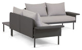 Zaltana Lounge Corner Soffa med bord, matt svart aluminium