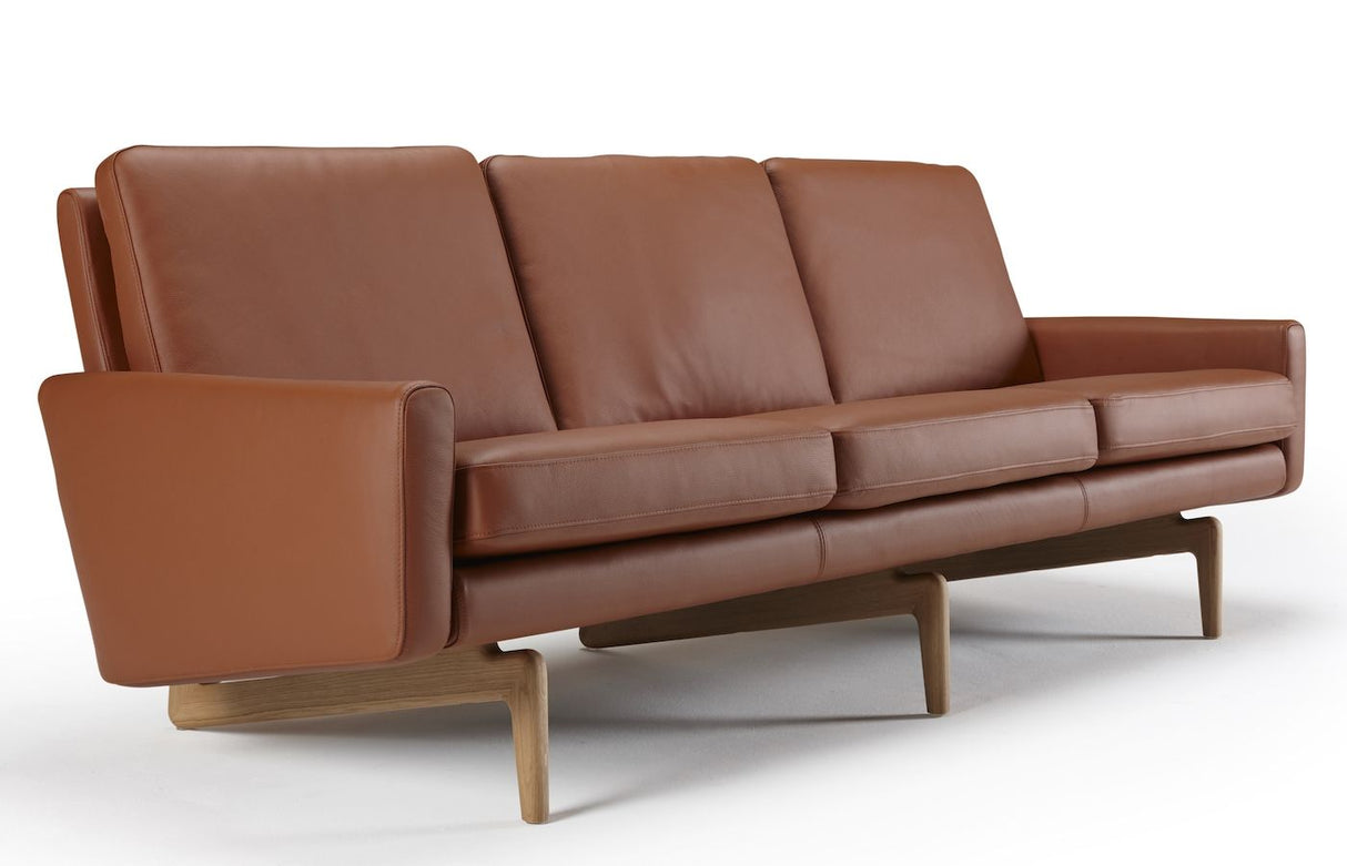 Egsmark 3-sits soffa, cognac läder