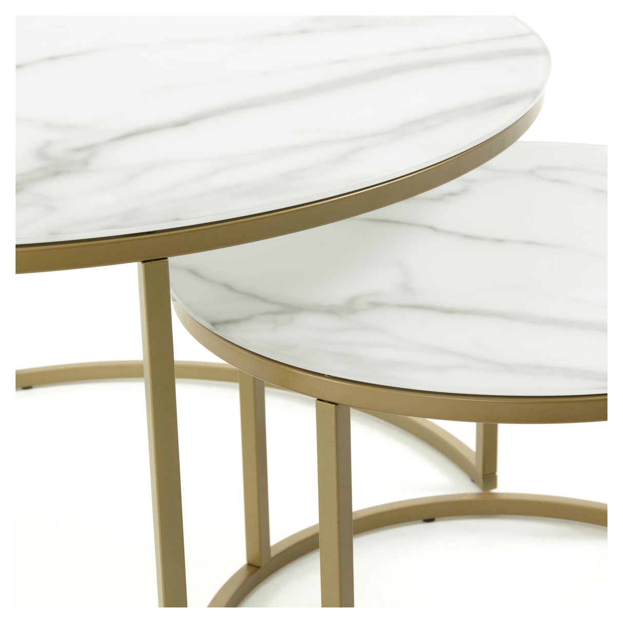 Leonor Deposit Table White/Golden, Ø50/80