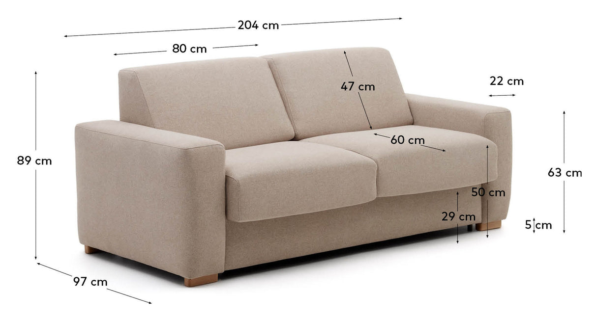 Anley 3-Pers. Bäddsoffa, beige