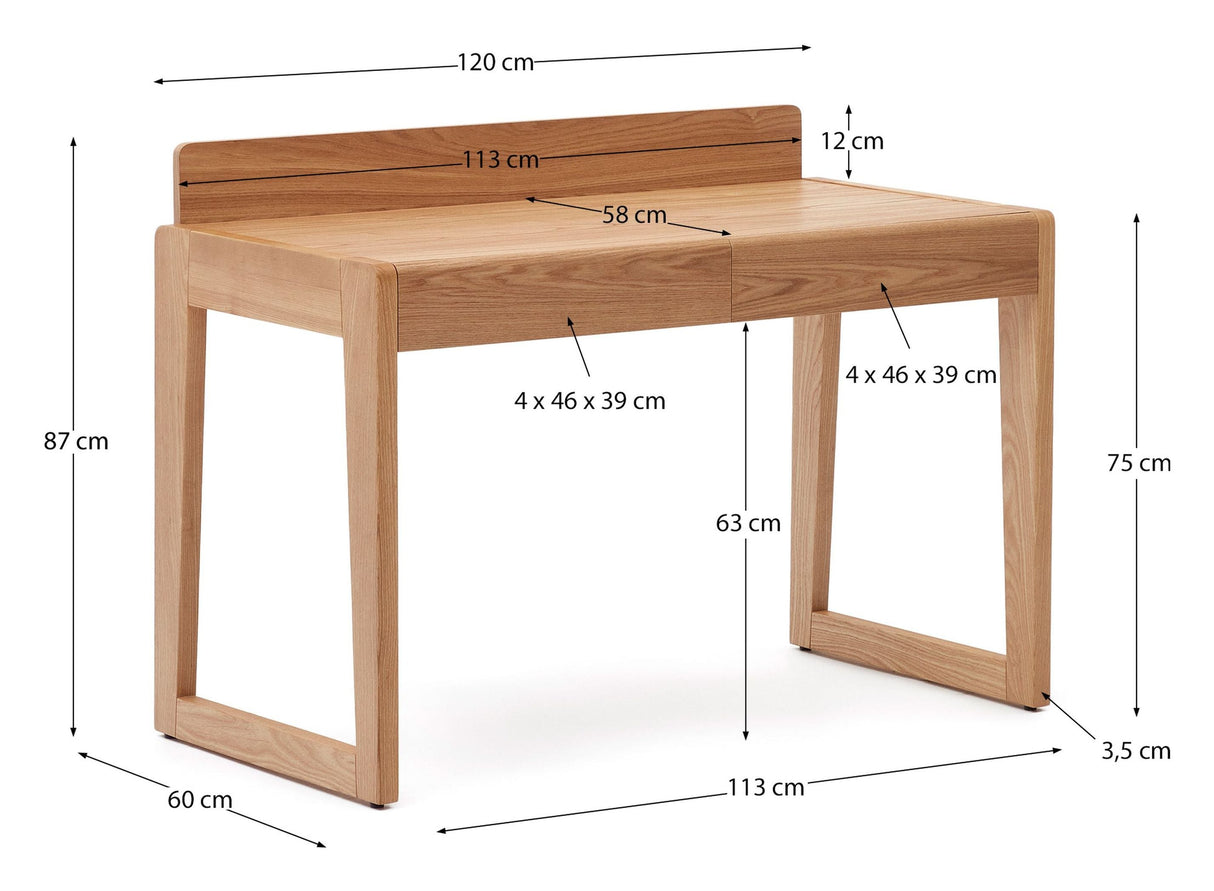 Arandu Desk, Ash Veneer, 120x60