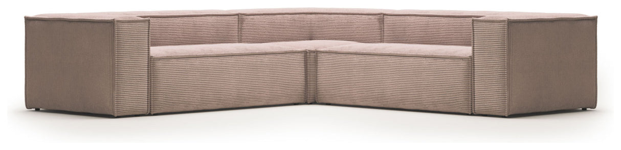 Block 4-Pers. Corner Soffa, 290x290, rosa sammet