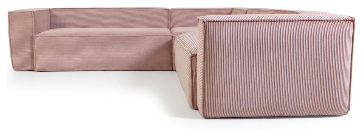 Block 4-Pers. Corner Soffa, 290x290, rosa sammet