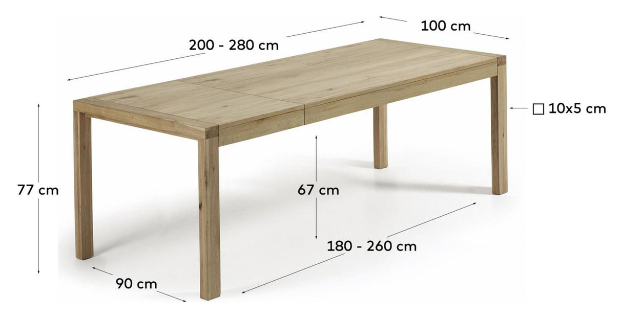 Briva, matbord 200/280 cm - ek