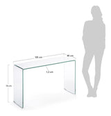 Burano Console Table, Tempered Glass, 125x78