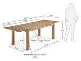 Isbel matbord med förlängning, natur, 140 - 220x90