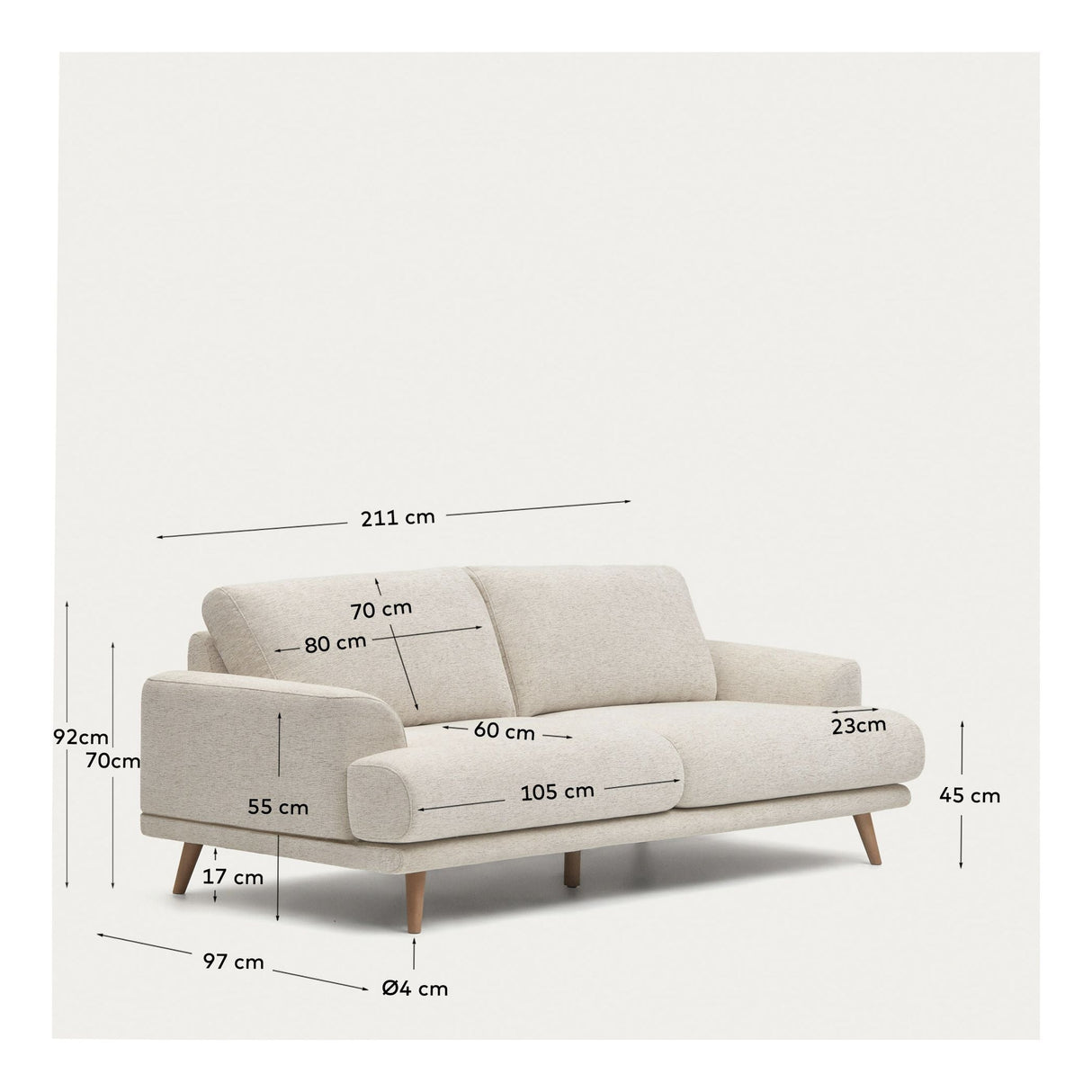 Karin 2-Pers. Soffa, beige