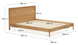 Lenon Bed Frame, Solid Oak/Oak Veneer, 180x200