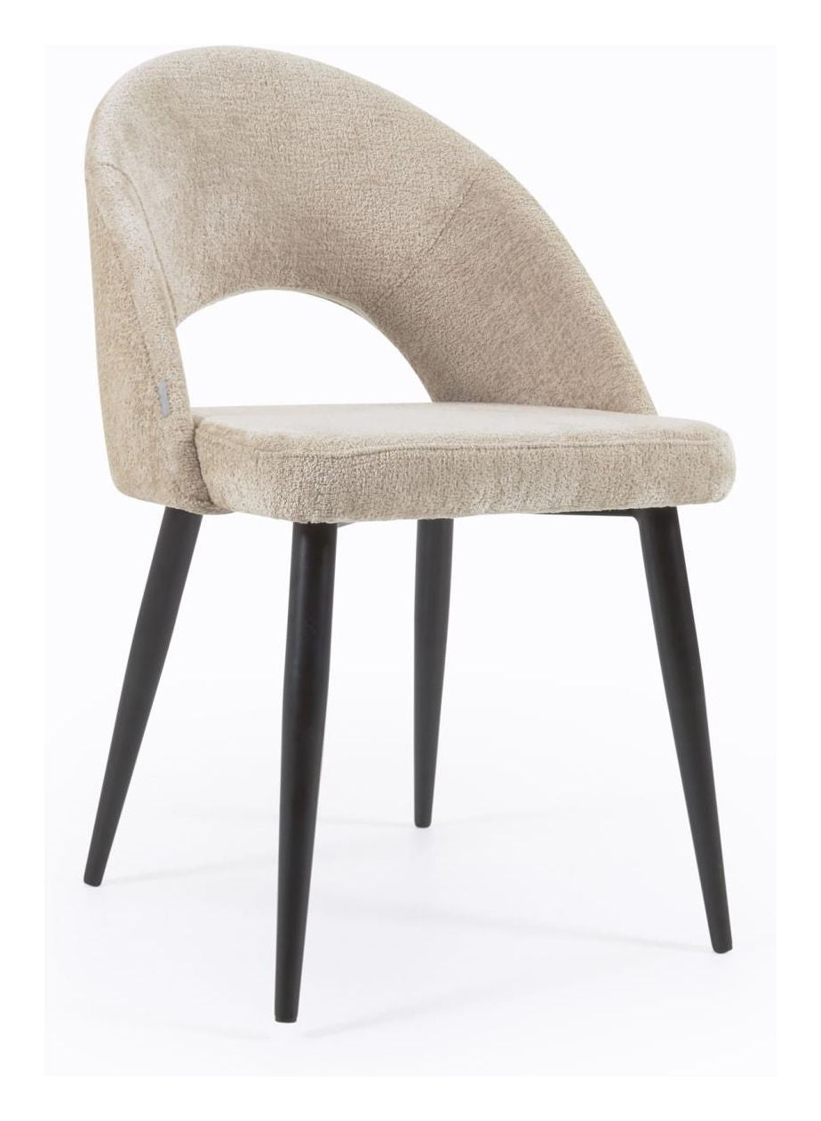 Mael Dining Chair, Beige Chenille