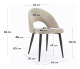 Mael Dining Chair, Beige Chenille