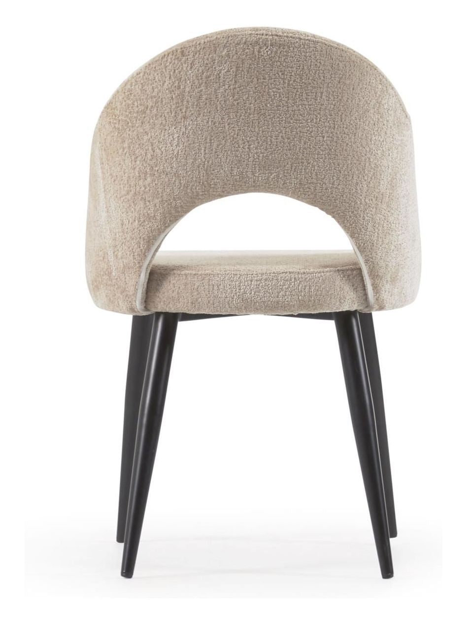 Mael Dining Chair, Beige Chenille