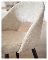 Mael Dining Chair, Beige Chenille