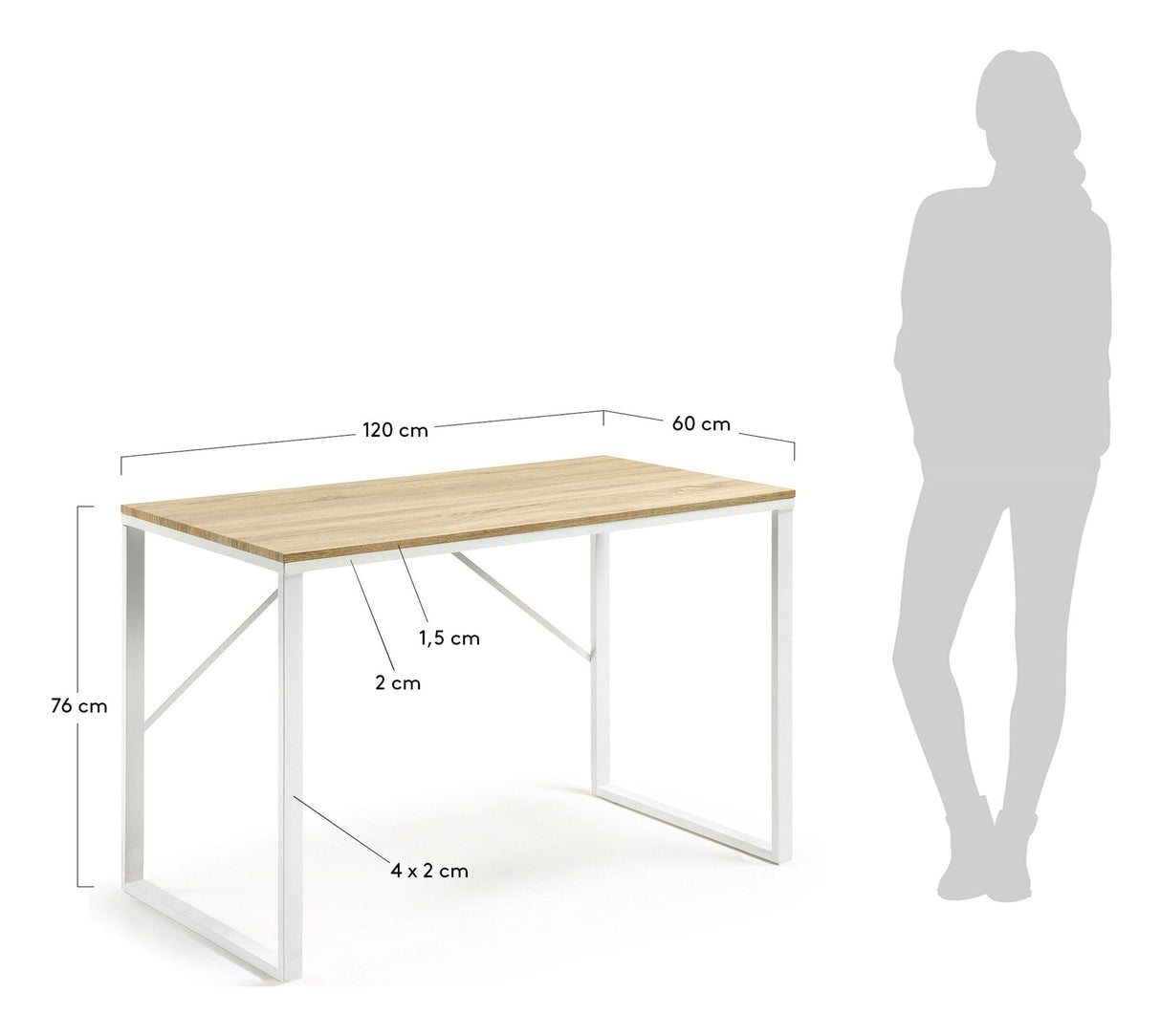 Talbot Desk med MDF -bänkskiva, 120x60