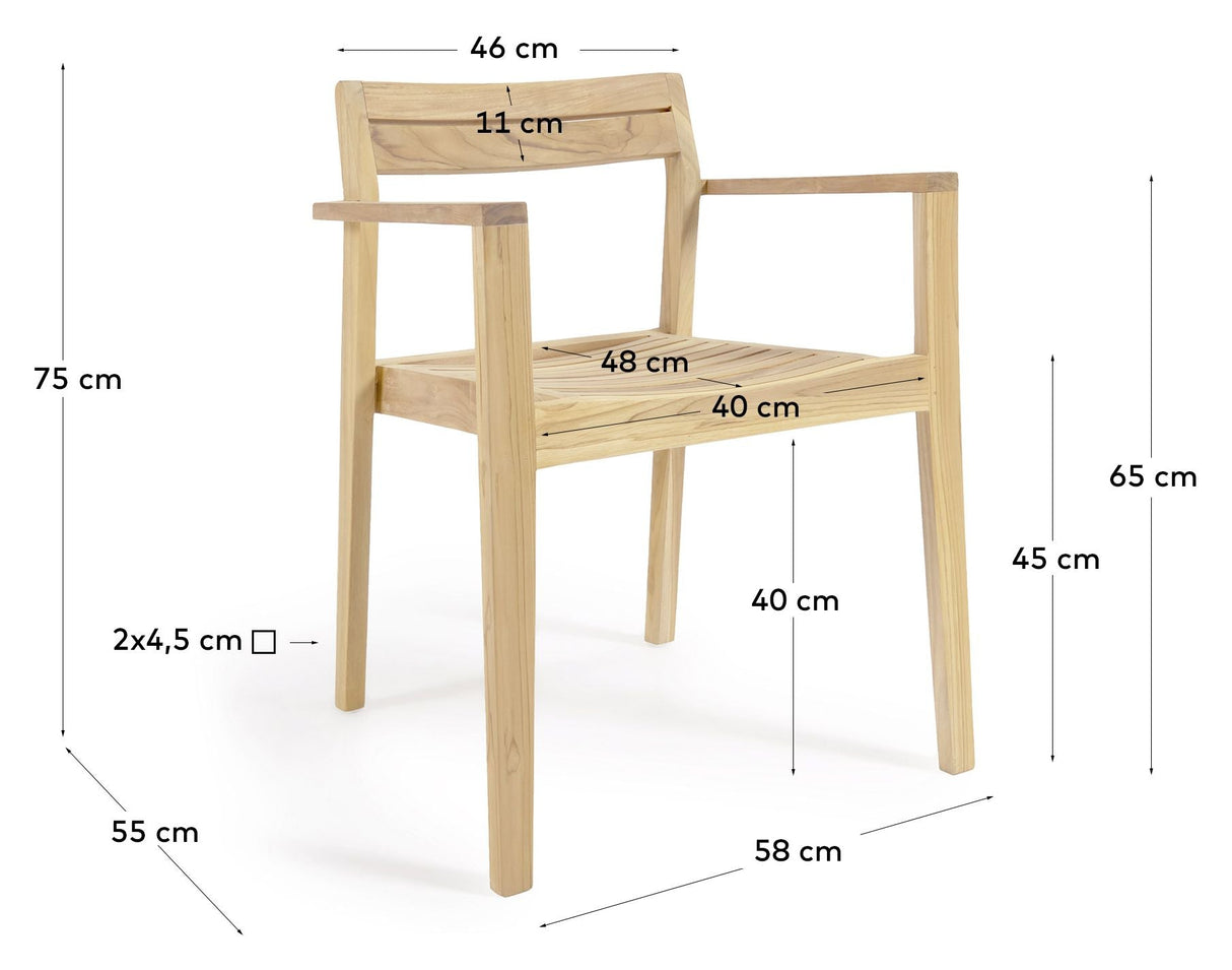 Victoire Garden Chair, solid teak