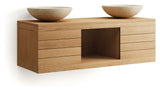 Yenit badrum bas, natur, teak, 120x45x40