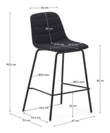 Zunilda Bar Chair, Black, H: 65