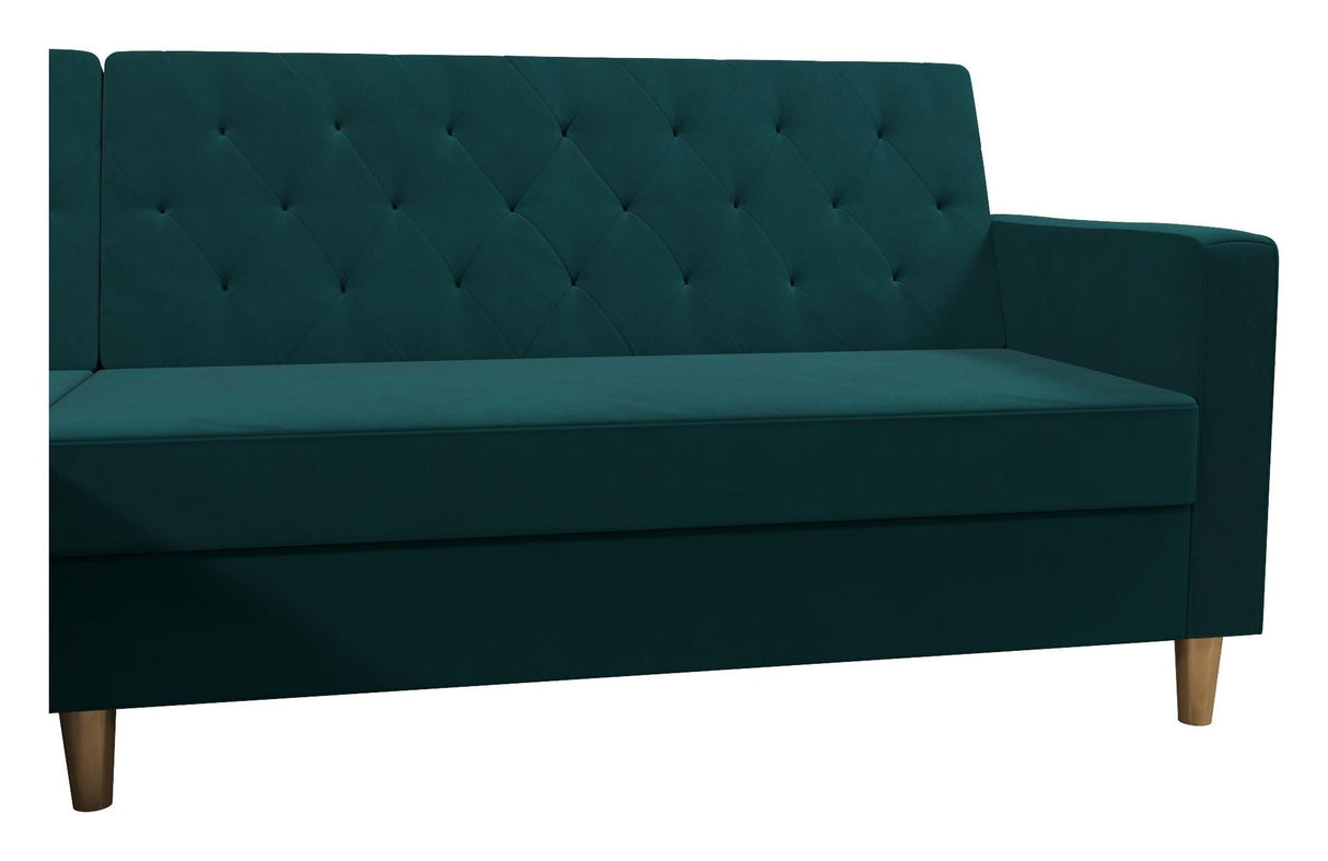 Liberty Sofa Bed with Chaise Longue, Green