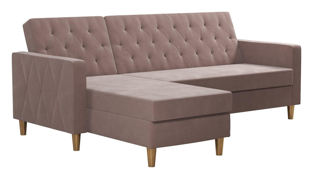 Liberty Sofa Bed with Chaise Longue, Pink