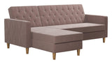 Liberty Sofa Bed with Chaise Longue, Pink