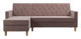 Liberty Sofa Bed with Chaise Longue, Pink