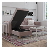 Liberty Sofa Bed with Chaise Longue, Pink