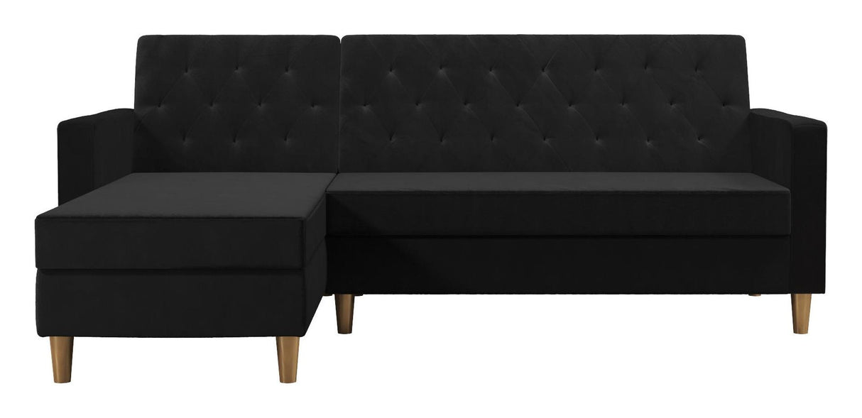 Liberty Sofa Bed with Chaise Longue, Black