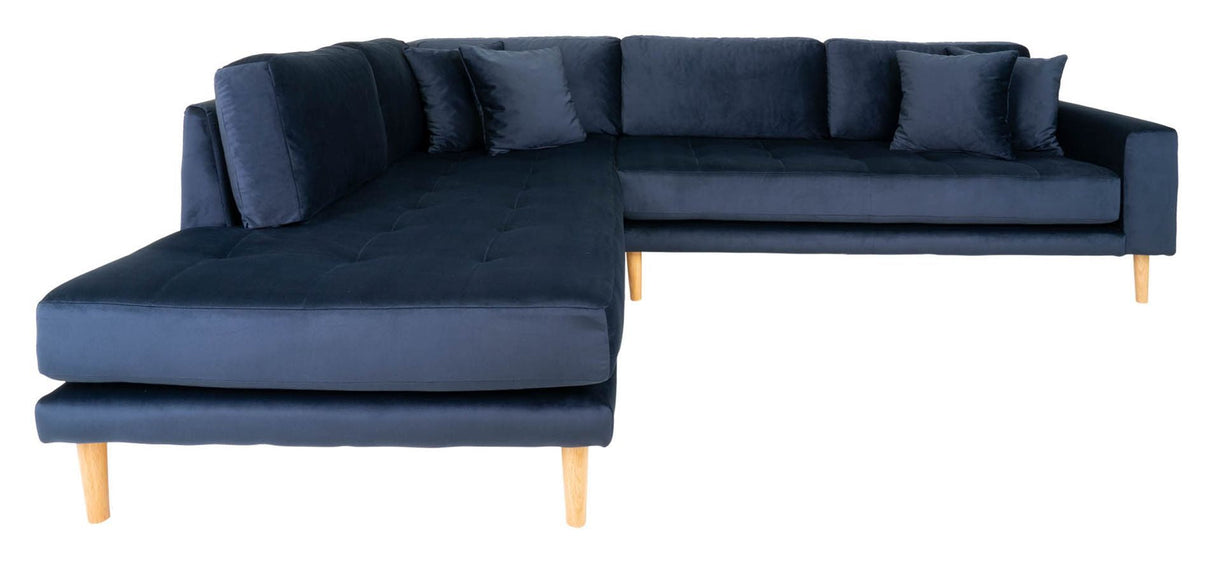 Lido Corner Soffa Left-Facing Open End, Blue Velvet