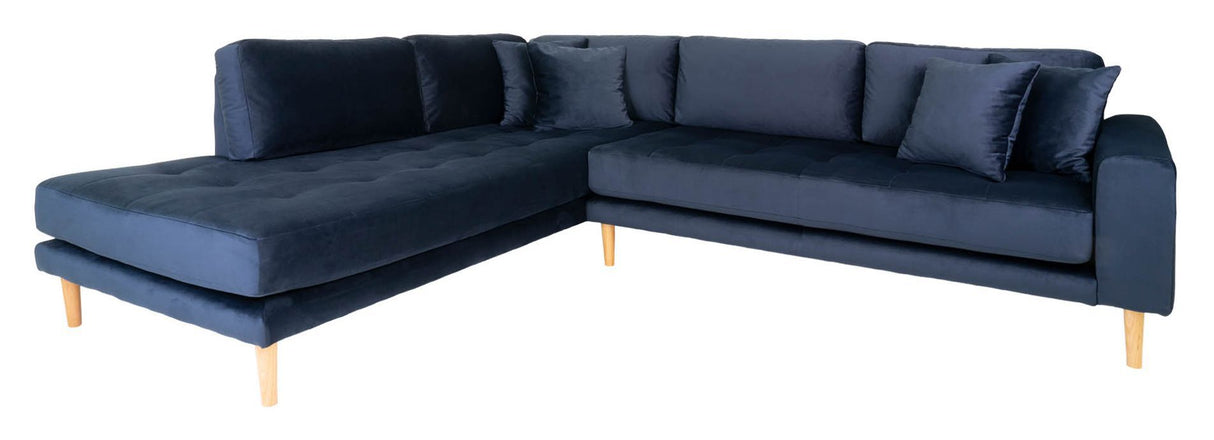 Lido Corner Soffa Left-Facing Open End, Blue Velvet