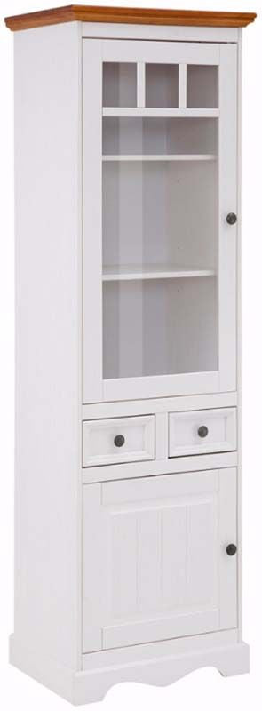 Mie Vitrine Cabinet White Pigmenterad/Honey Pine