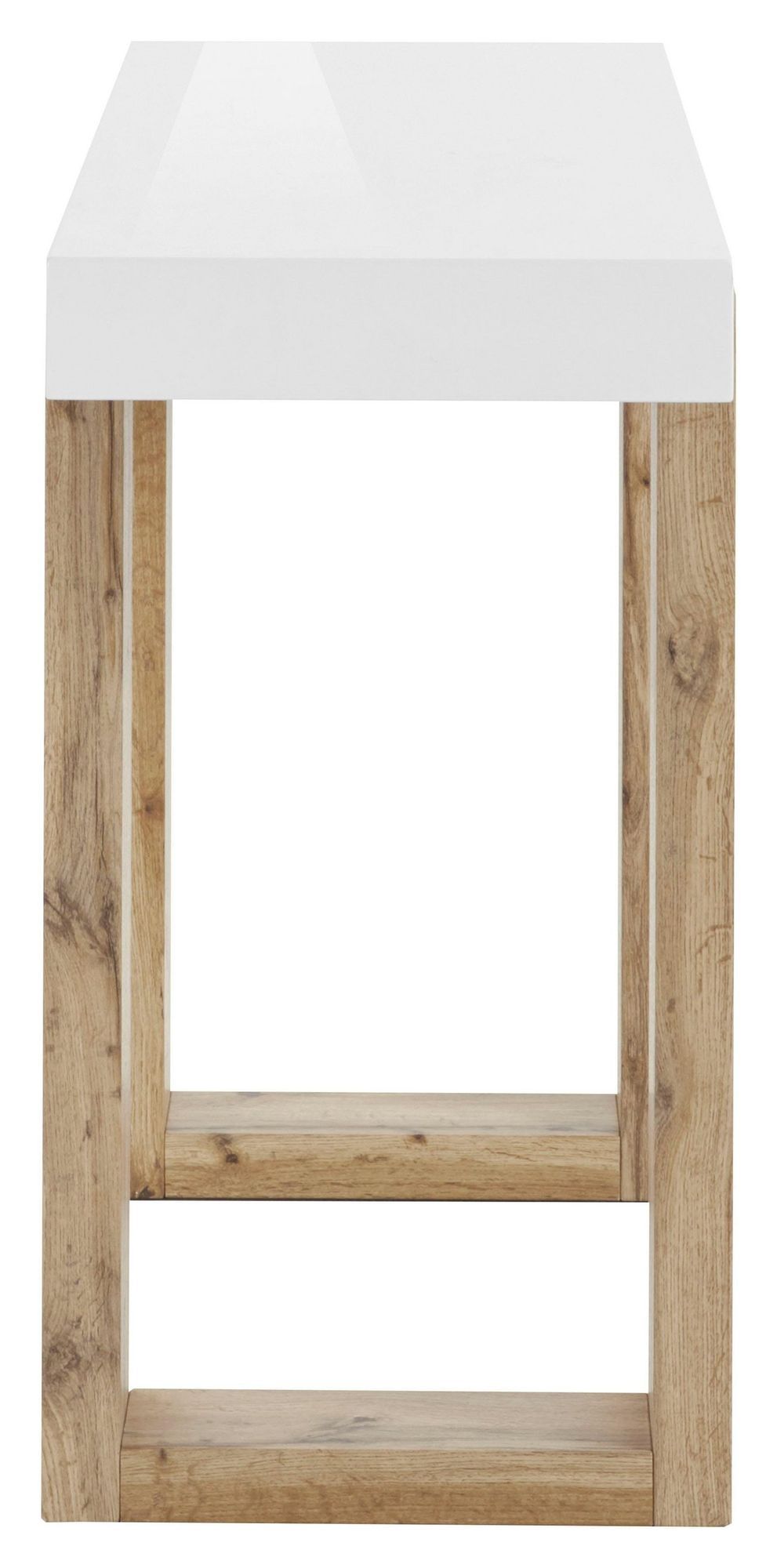 Sumo Console Table, White Glass/Nature