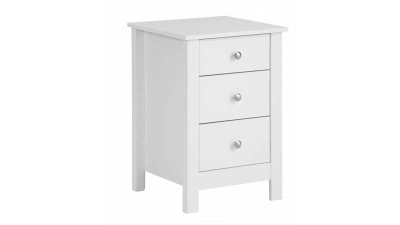 Supreme Bedside Table White med 3 lådor