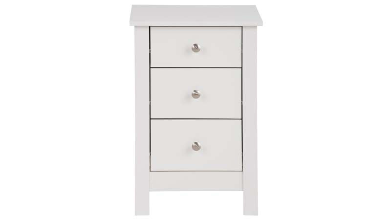 Supreme Bedside Table White med 3 lådor