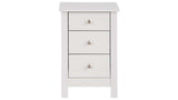 Supreme Bedside Table White med 3 lådor