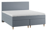 Lux Continental Bed, 180x200, Latex Madrass Topper, Anthracite