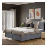 Lux Continental Bed, 180x200, Latex Madrass Topper, Anthracite