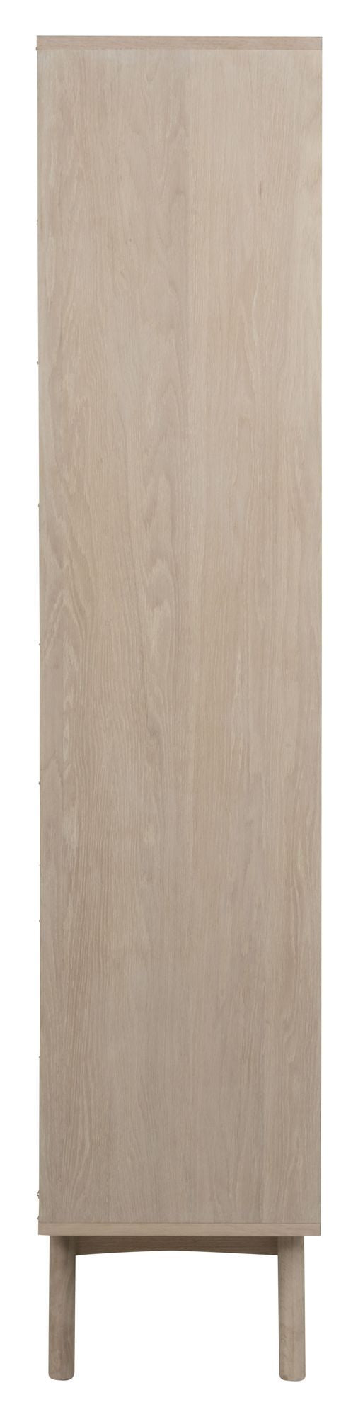 Marte Vitrine Cabinet, White Pigmentered Solid and Oak Veneer, H192