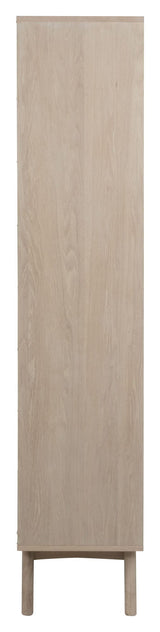 Marte Vitrine Cabinet, White Pigmentered Solid and Oak Veneer, H192