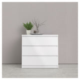 Naia Chest - White High Gloss w/3 Drawers