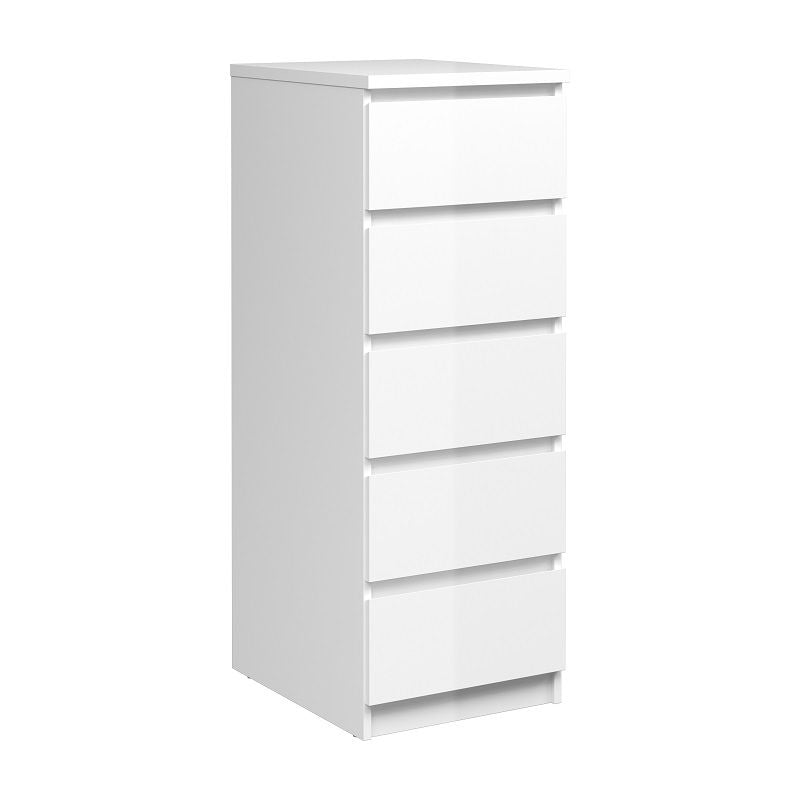 Naia Chest - White High Gloss w/5 Drawers B: 40